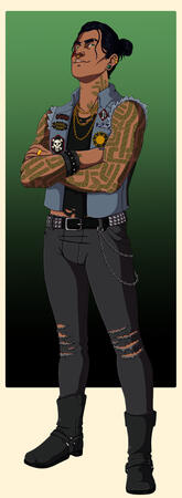 Piltz - a simple colored character illustration of an antagonist from a MOTW game